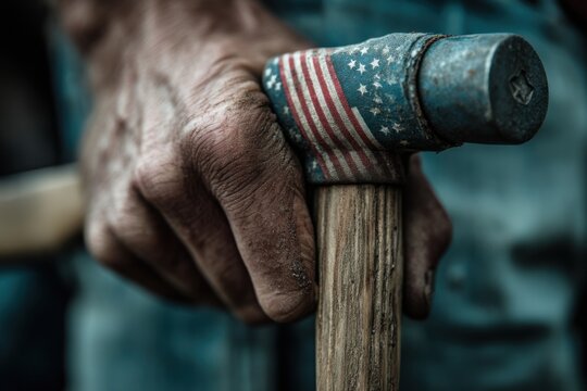 Labor Day celebration honoring hard work with vintage tools and American spirit - Powered by Adobe