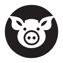 minimalist Pig logo on a white background