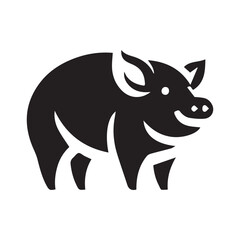 minimalist Pig logo on a white background
