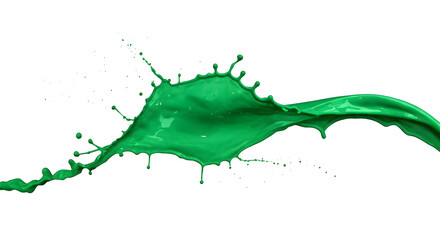 Vibrant Green Paint Splash Against Black Background