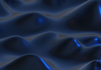 Dark Abstract silk liquid metallic texture design fluid metal substance wave effect 3d rendering