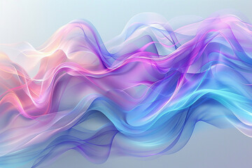 Obraz premium Soft Fluid Lines in Pastel Blue and Pink
