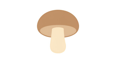 Fototapeta premium Mushroom Illustration Brown and White Mushroom Cap Mushroom Stem