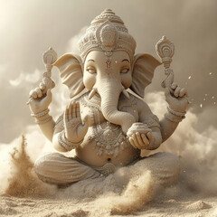 uncolored lord ganesha statue