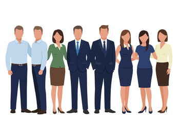 Obraz premium A Diverse Group of Professionals Standing Together Demonstrating Teamwork and Collaboration in a Business Setting