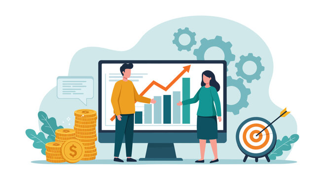 Financial Growth Strategy Business Analysis Presentation Showing Market Trends And Investment Opportunities For Economic Advancement