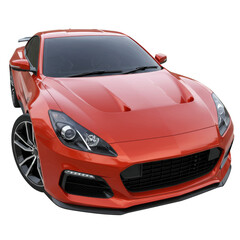 Naklejka premium Red Sportscar Isolated Automotive Design Vehicle Luxury Transportation