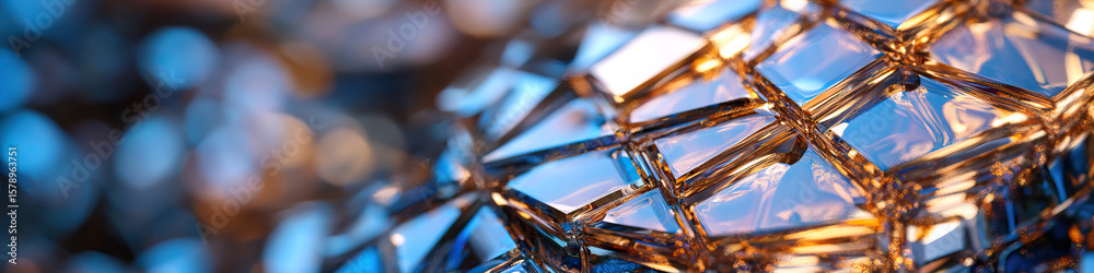 Poster abstract image of interlocking translucent squares