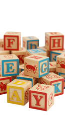 Transparent Illustration of Alphabet Blocks Learning Toys for Children