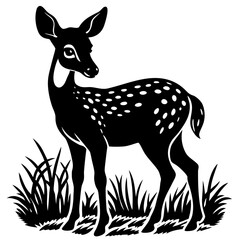 Photorealistic Fawn in Sunlit Field