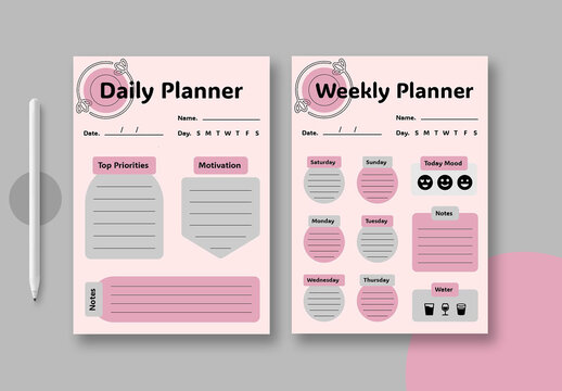 Minimal Weekly Planner Layout Template