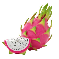 Vibrant Dragon Fruit Isolated Exotic Tropical Fresh Nutrition Food