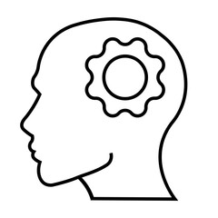 human head silhouette with brain
