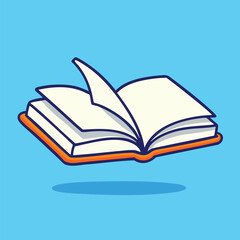 Bright and fun vector illustration of an open book in cartoon style. Perfect for educational materials, kids’ projects, or learning-themed designs.

