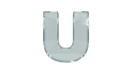 Transparent Glass Letter U Uppercase Font Alphabet Illustration