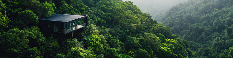 Elevated Structure in Forested Hillside Valley
