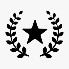 Obraz premium Laurel Wreath with Star Icon - Excellence and Achievement Award