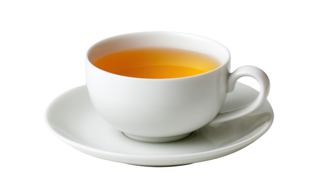 A beautiful cup of tea sitting on a saucer, perfect for a relaxing moment.