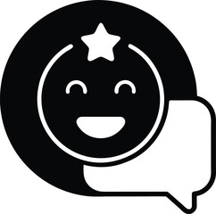 Funny cartoon monster icon vector with a happy, smiling face illustration perfect for Halloween or a playful design