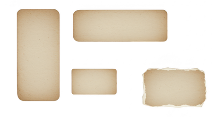 Vintage Paper Elements: Offering a collection of weathered paper elements, each piece exudes the warmth and character of aged material, ideal for design. 