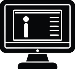 A vector icon showing a computer monitor with a security symbol, perfect for illustrating internet safety or business information