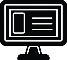 Vector illustration of a computer monitor with mouse, depicting modern technology, internet, and communication