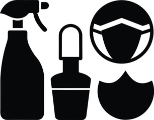Vector illustration of a drink bottle, cup, and glass icon design