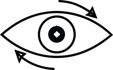A vector illustration of a black cat's eye, a striking symbol of vision and sight