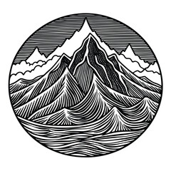 Majestic mountain peaks and rolling waves ocean