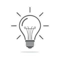 Light Bulb Symbol on Black Idea generation concept light gray line drawing bright energy innovation creative inspiration vector