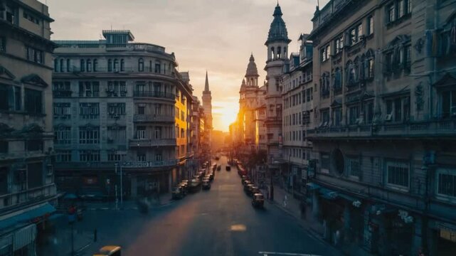 a view colaba street at sunset indian landscape video timelapse