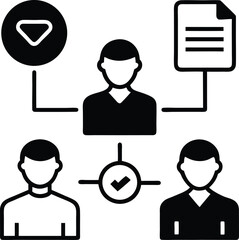 Business people vector icon set: diverse avatars illustrating teamwork and office professionals