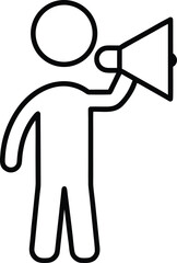 Announcing Important News Person with Megaphone Icon Illustration