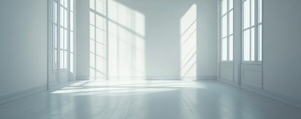 Fototapeta premium Interior of a white apartment, showcasing a clean and minimalist design aesthetic, Generative AI