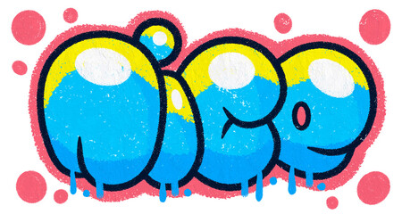 nice word bubble tex graffiti with watercolor effect