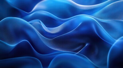 Fototapeta premium Fluid Dynamics Visualization: Abstract Blue Gradient Waves Surface Art