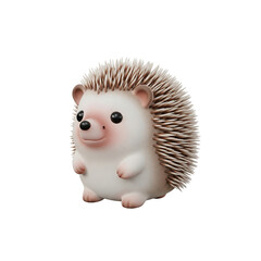cute 3D cartoon hedgehog with soft textures on neutral background