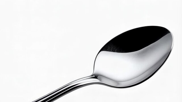 Isolated silverware spoon on a white background, dining and cooking utensil.