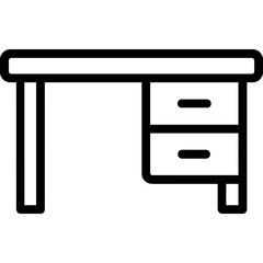 Student desk outline icon vector