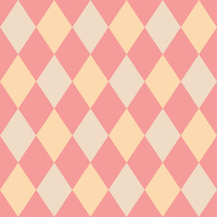 delicate vintage diamond repeat pattern in soft muted pastel tones - seamless geometric vector background for wallpaper and textile design