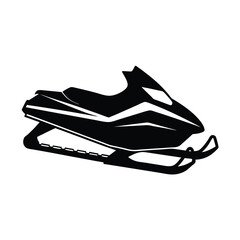 Simple Black Silhouette of a Snowmobile