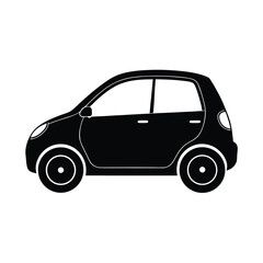 Simple Black Silhouette of a Small Car
