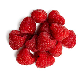 The High-resolution photograph of raspberries taken with split-focus technique.