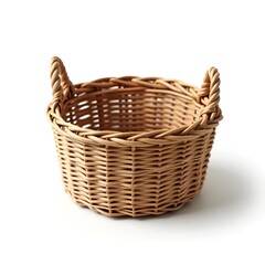 Fototapeta premium Wicker Basket Isolated on White or Transparent Background