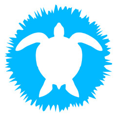 Water Turtle Round Circular Logo Flower Cool Decorative