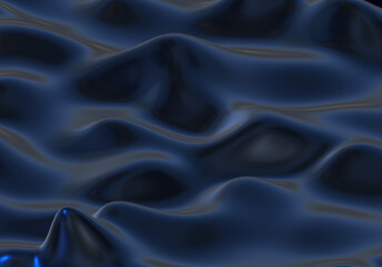 Dark Abstract silk liquid metallic texture design fluid metal substance wave effect 3d rendering
