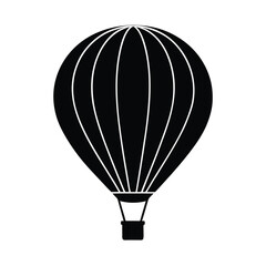 Obraz premium Simple Black and White Hot Air Balloon Icon Illustration Design