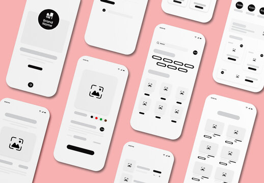 Mobile App Wireframe Template for Interior Designers