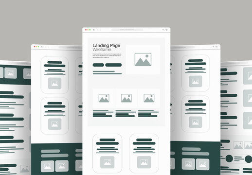 Modern Wireframe Landing Page Template Design