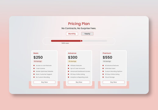 Pricing Plan UI Design Layout